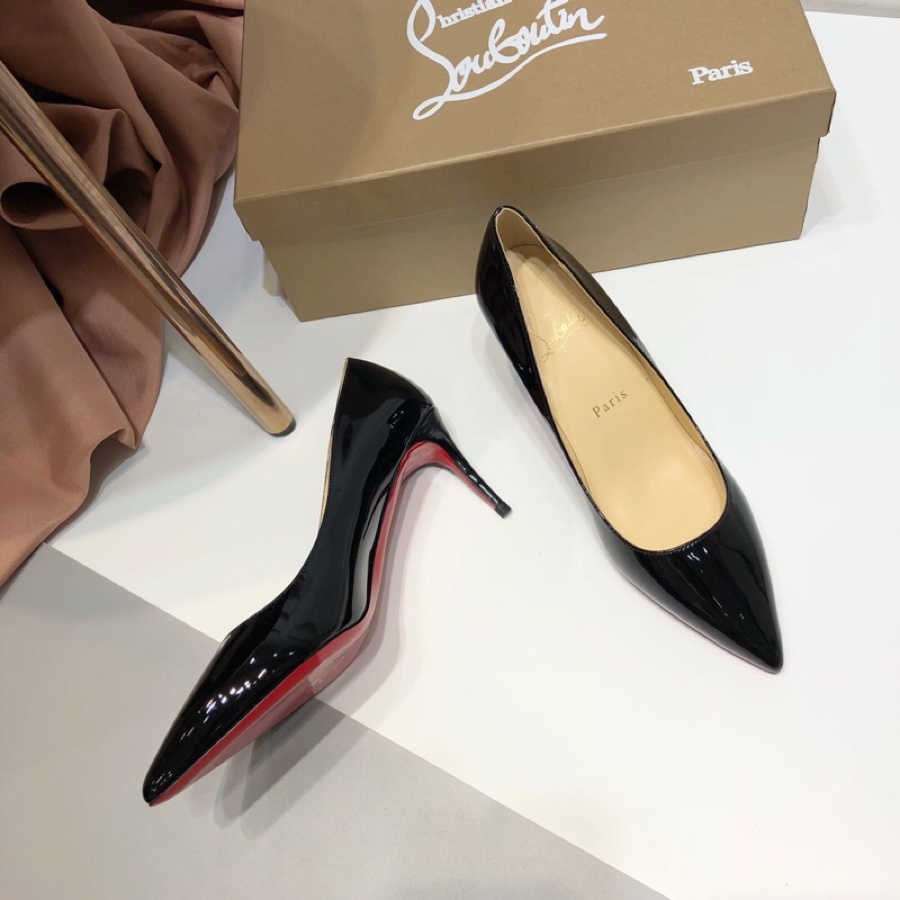 CHRISTIAN LOUBOUTIN Giày Cao Gót Da Bò Mũi Nhọn Màu Đỏ Thời Trang Cho Nữ