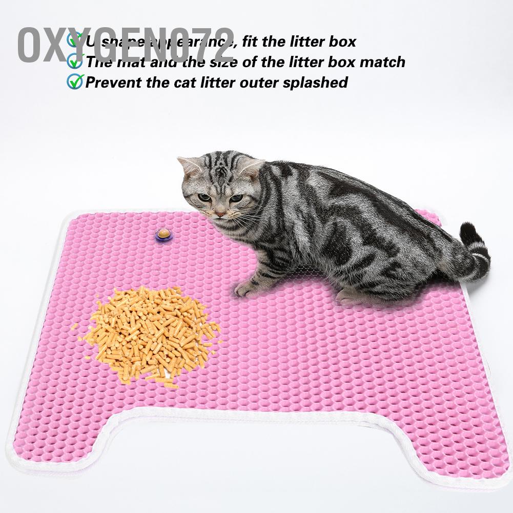 Oxygen072 Pet Folding EVA Chống nước hai lớp Hình chữ U Cat Litter Mat Lower Nonslip Pad Phụ kiện