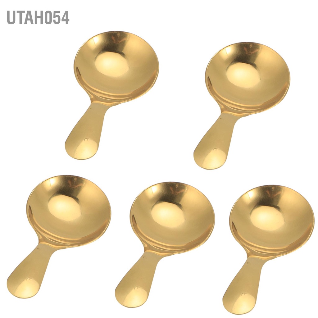 Utah054 5 Cái 304 Thép Không Gỉ Kem Muỗng Trà Tráng Miệng Đồ Dùng Nhà Bếp