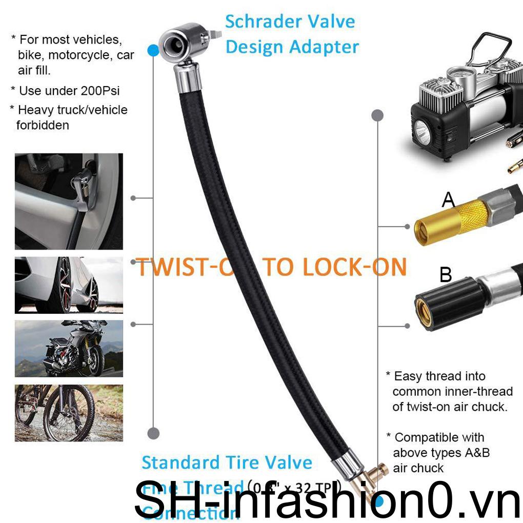 Ống Nối Dài Bơm Hơi Lốp Xe Máy / Xe Hơi Không Bơm Hơi 10cm