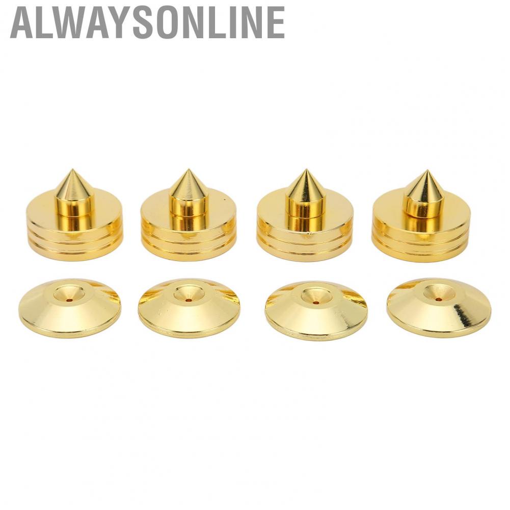 Alwaysonline 4Set  Spike Isolation Feet Shock Absorbing Prevent Slip Zinc Alloy Speakers Spikes Floor Protectors for Amplifier