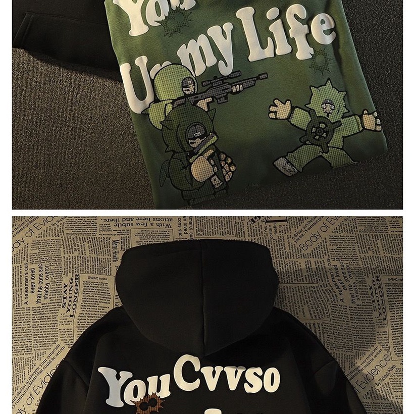 Áo Khoác Nỉ Có Mũ Trùm Đầu Phong Cách Hip Hop Đường Phố Âu Mỹ Cho Nữ