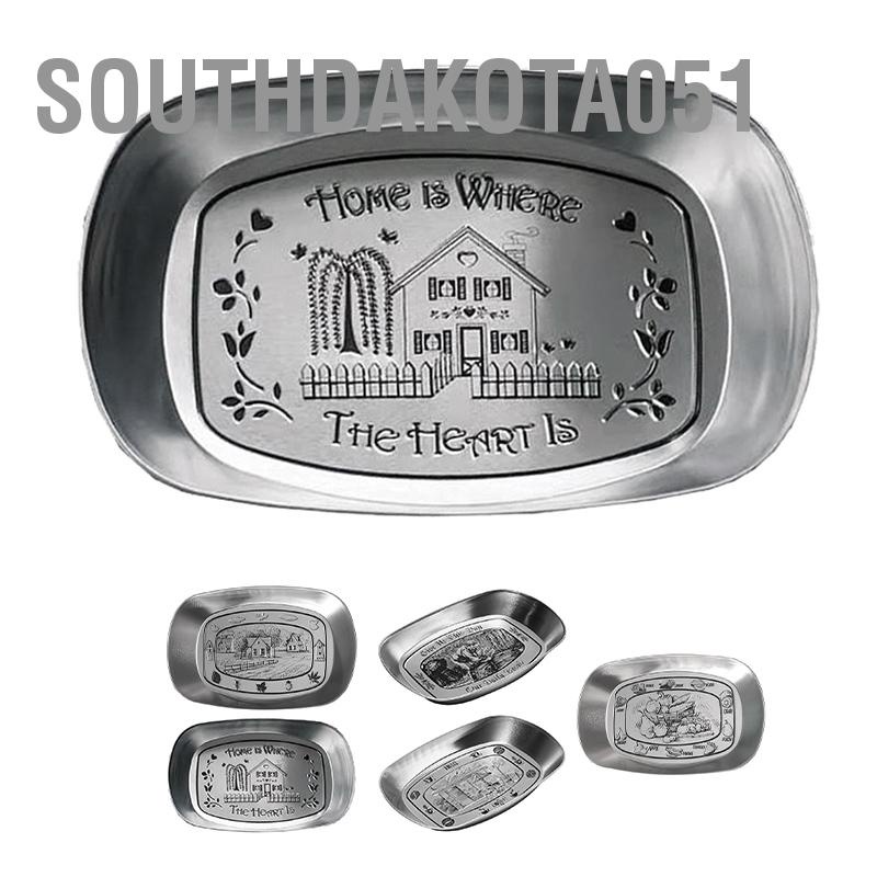 Southdakota051 Châu Âu Retro Thiếc Tấm Thuyền Hình Vintage Khay Kim Loại Snack Đĩa Trái Cây