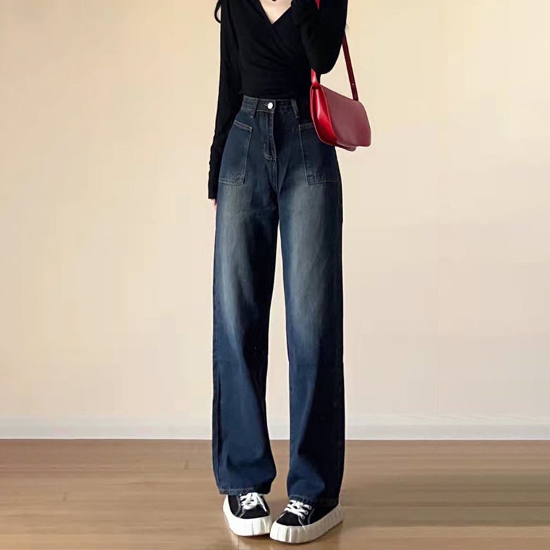 Quần Jeans Nữ Ống Rộng Lưng Cao Thời Trang Mới