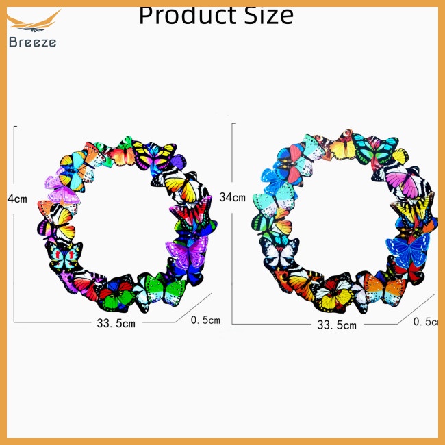 Set 2 Phụ Kiện Treo Tường Trang Trí Hình Bướm Nhiều Màu Nghệ Thuật