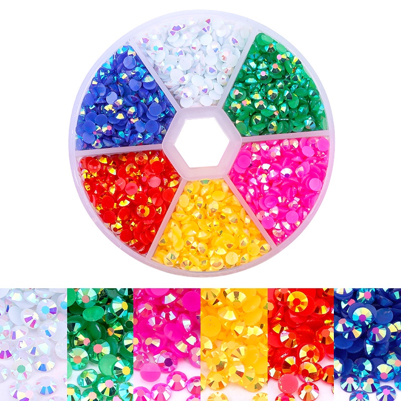Hạt Nhựa 3D / 4 / 5mm Hình Viên Kim Cương Giả Kẹo AB Trang Trí Móng Tay Nghệ Thuật DIY