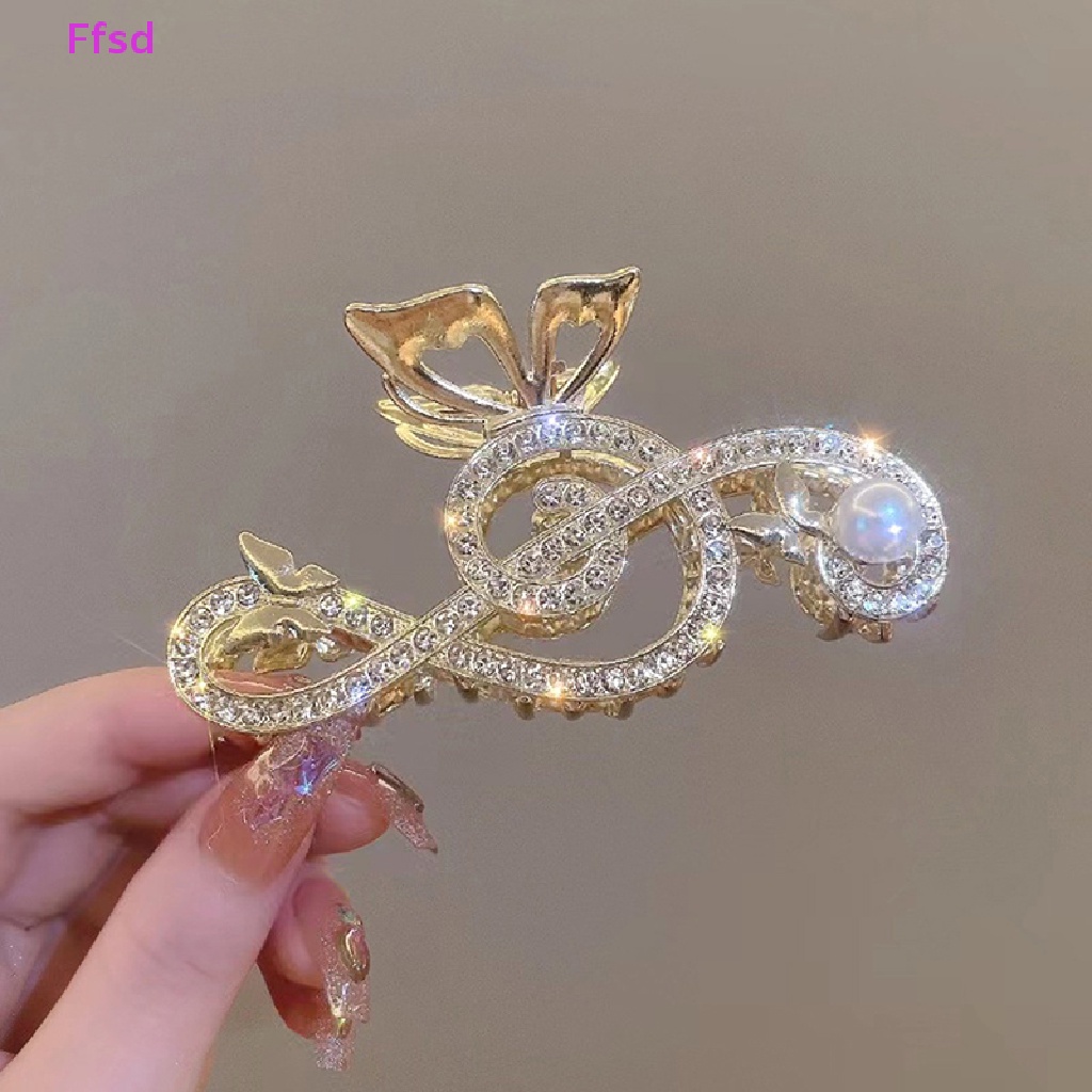 Kẹp Tóc Hình Nốt Nhạc Đính Đá Thanh Lịch Cho Nữ