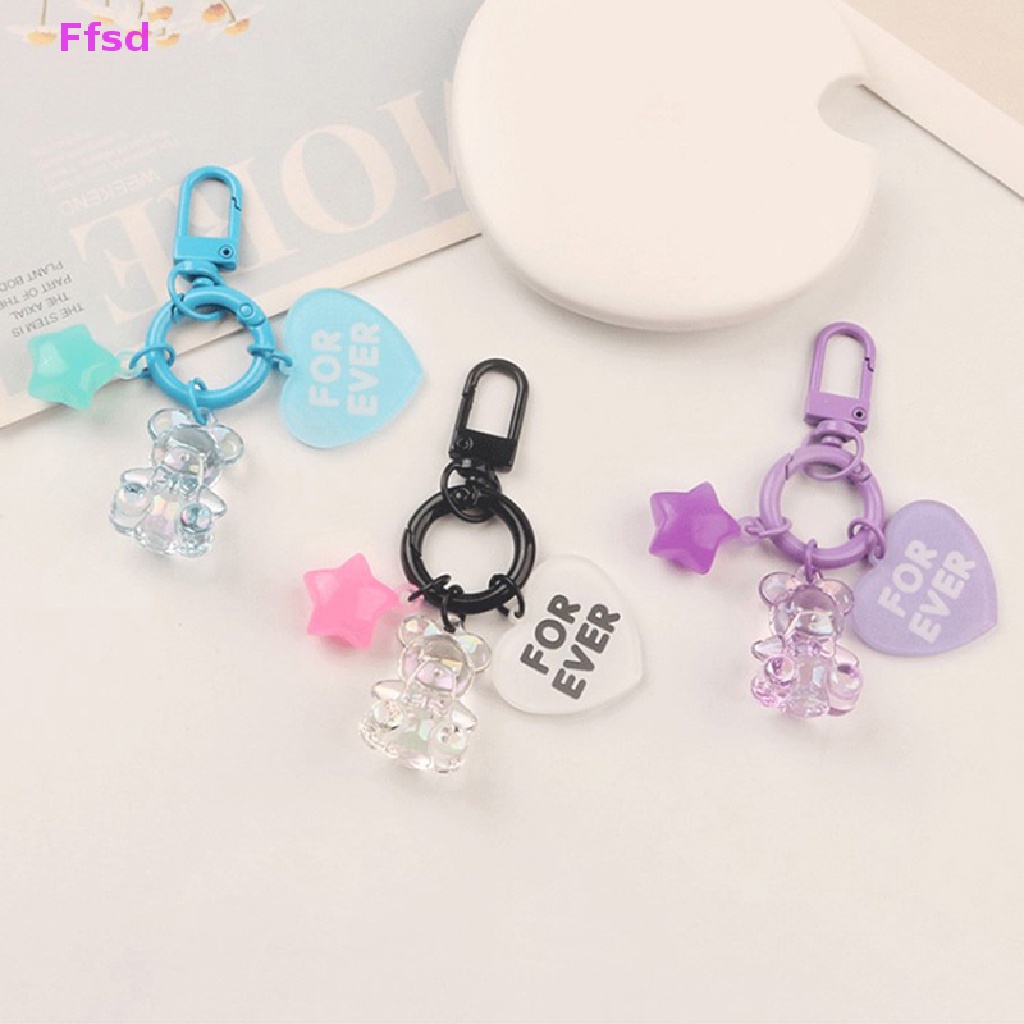 {Ffsd} Móc Khóa Resin Hình Gấu Gummy Màu Kẹo Dễ Thương Trang Trí Túi Xách / Móc Khóa Làm Quà Tặng Bán Chạy Cho Bạn Nữ