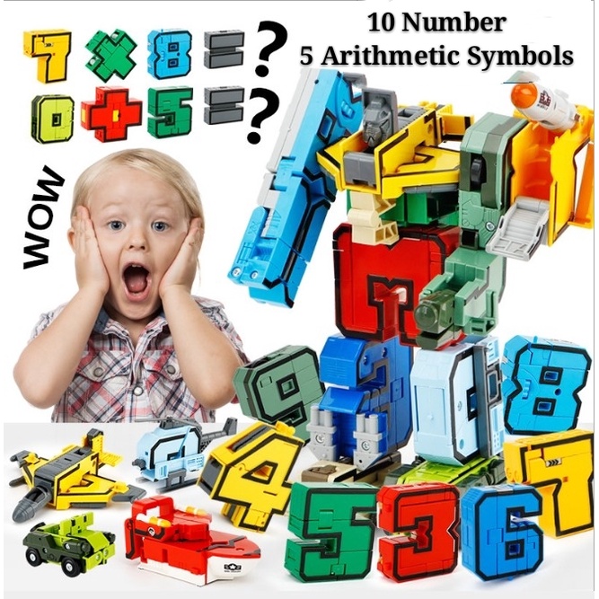 Bộ 10 Khối Lắp Ráp Rô Bốt Biến Hình Sáng Tạo Cho Bé