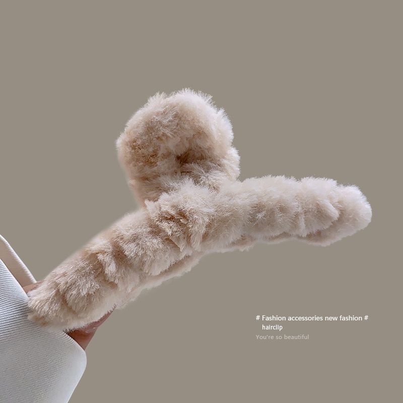 Kẹp Tóc Cá Mập Phối Lông Thời Trang Cho Nữ