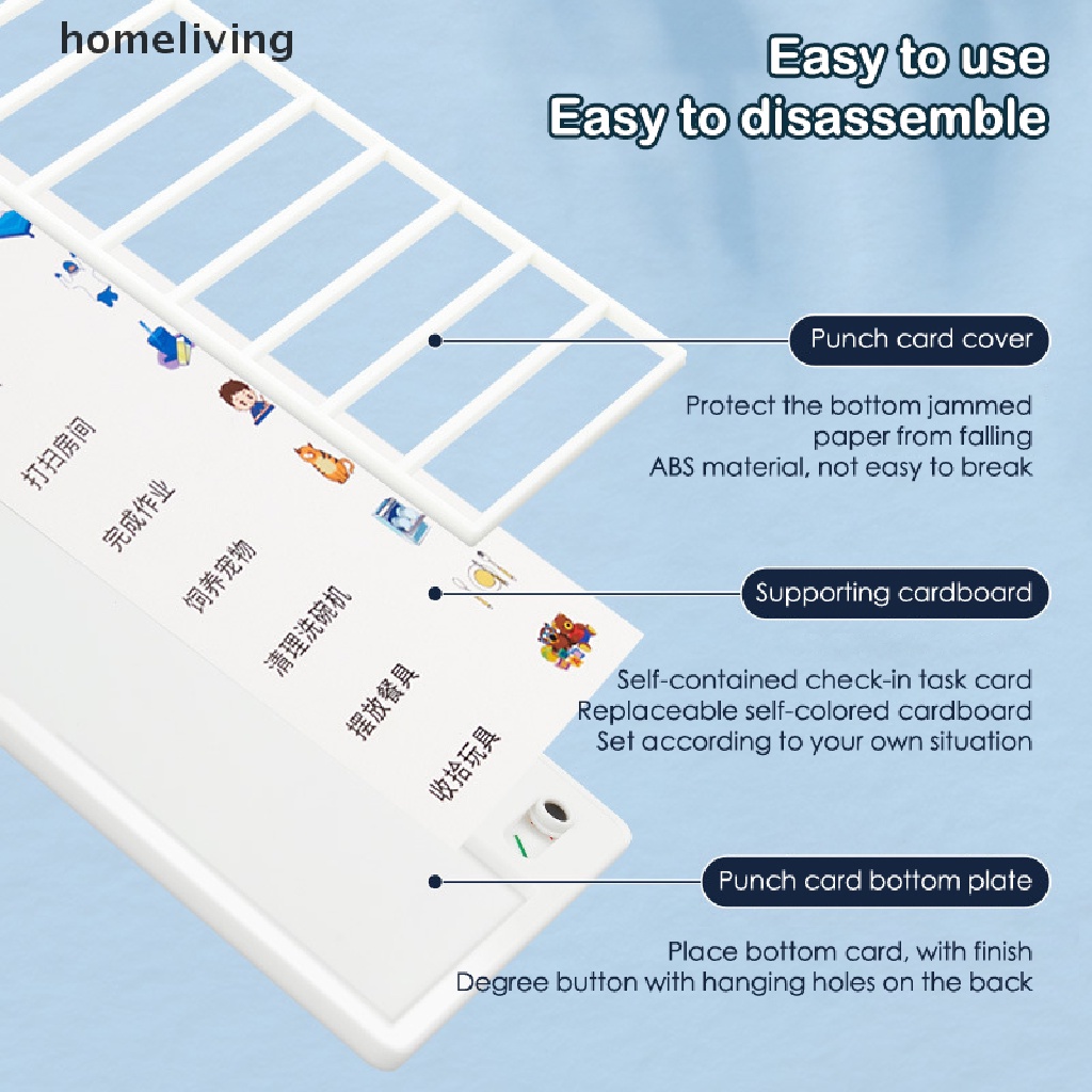 Homeliving Bảng Ghi Chú Lập Kế Hoạch Hàng Ngày Bằng Nhựa Có Thể Tái Sử Dụng Cho Bé Tự Phục Hồi