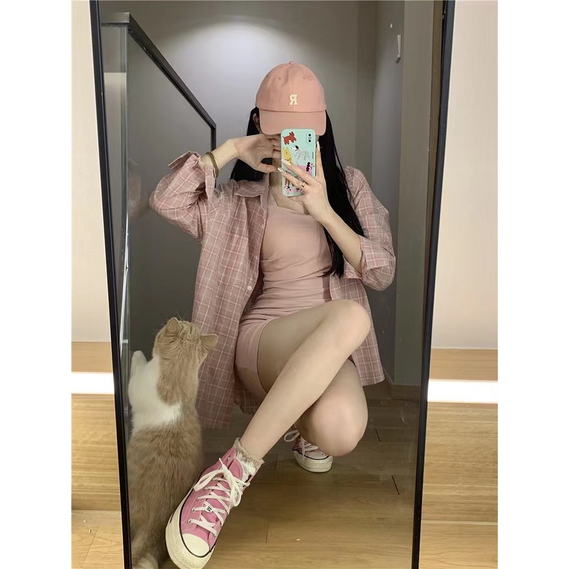 Đầm mini Hai Dây Hở Lưng Ôm Dáng Thời Trang Mùa Hè Hàn Quốc Cho Nữ plus size