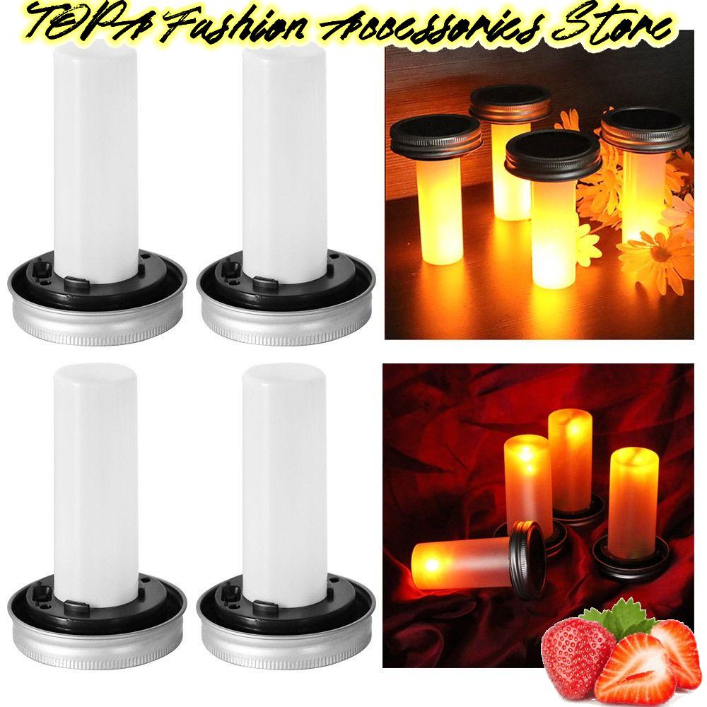 Topabc1 Lọ Năng Lượng Mặt Trời Chống Thấm Nước Có Hiệu Ứng Ngọn Lửa Ấm Áp Trang Trí Tiệc