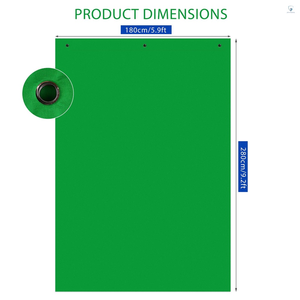 Tấm Phông Nền Chụp Ảnh Andoer 1.8 * 2.8M / 6 * 9ft Bằng Chất Liệu Cotton Polyester Kèm 6 Móc Treo Tiện Dụng