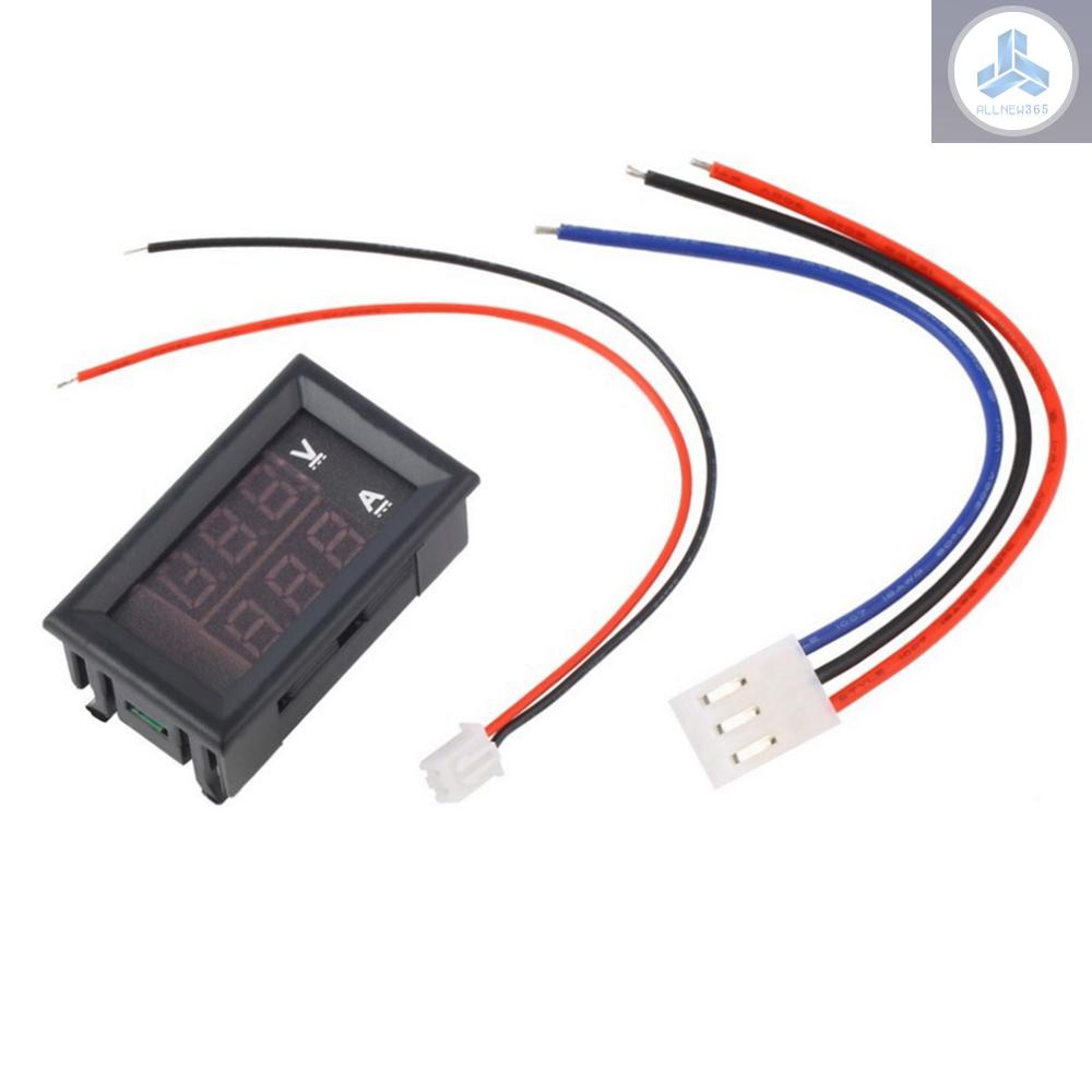 New DC1-100V 10A Digital Double Color Blue & Red LED Display Voltmeter Ammeter Voltage Current Indicator Home Use Tool