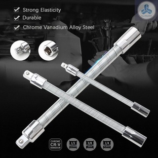 3Pcs Flexible Socket Extension Cables 1/4 3/8 1/2 Flex Socket Extension Bar Set Drive Light Impact Extender