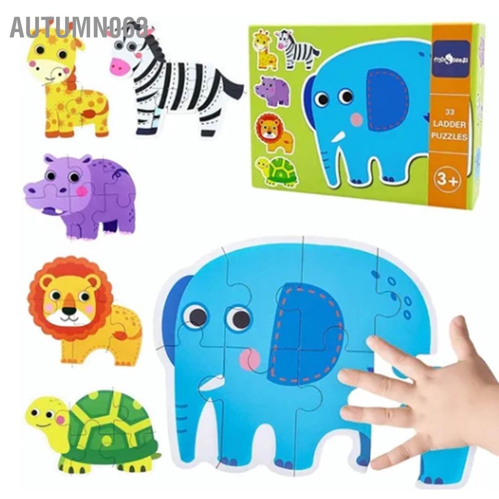 Autumn063 Animals Shaped Puzzles Đồ chơi giáo dục cho trẻ mới biết đi Bộ quà tặng ghép hình động vật mảnh lớn