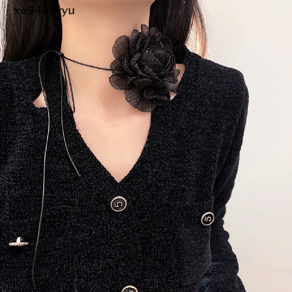 Vòng Cổ xo94bsyyu Mặt Hoa Trà Đen Trắng Lãng Mạn Cho Nữ VN