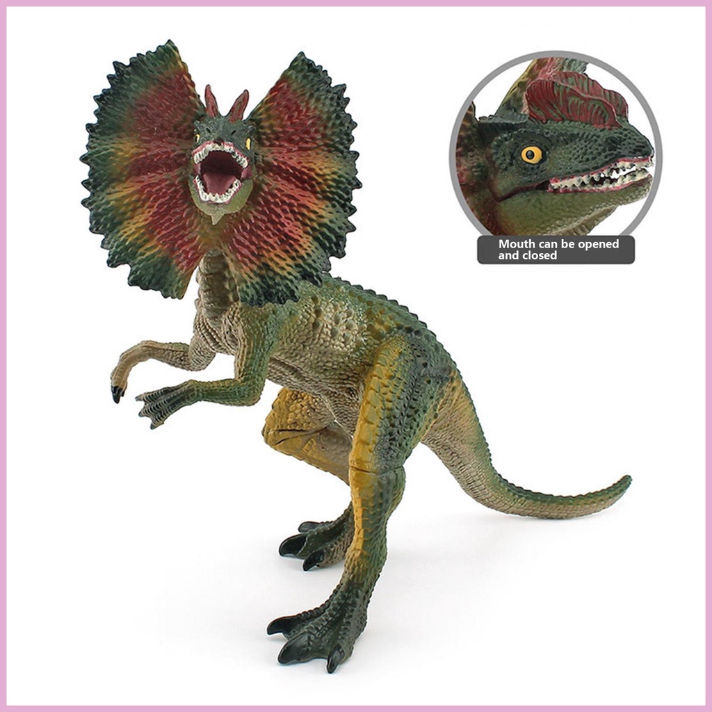 Đồ trang trí Khủng Long Dilophosaurus Kỷ Jura Cỡ Lớn Bằng ABS Trơn Trang Trí Sưu Tầm