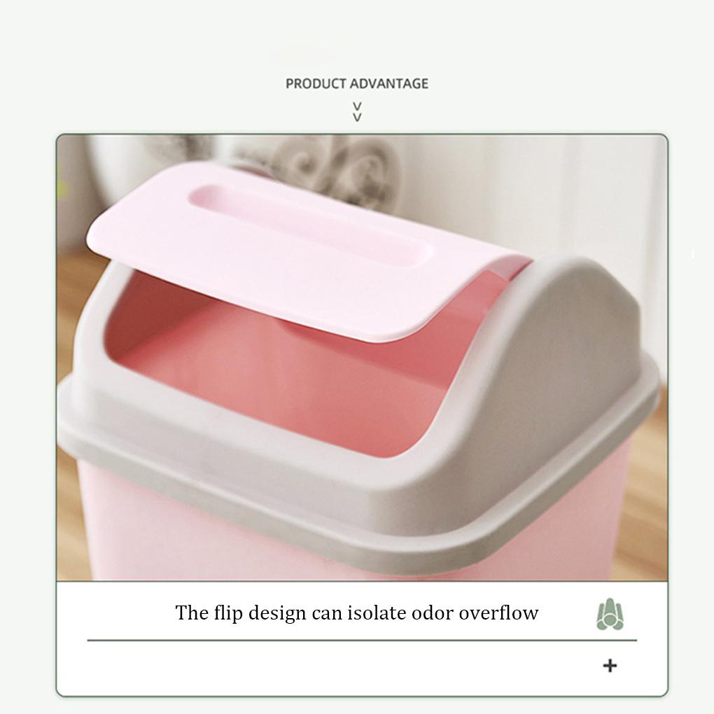 Thùng Rác Nhựa Hình Chữ Nhật Có Nắp Đậy Tiện Dụng Cho Gia Đình / Văn Phòng