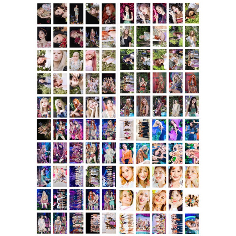 Set 100 Tấm Thẻ Ảnh Hd In Hình Nhóm Nhạc TWICE Dễ Thương Xinh Xắn