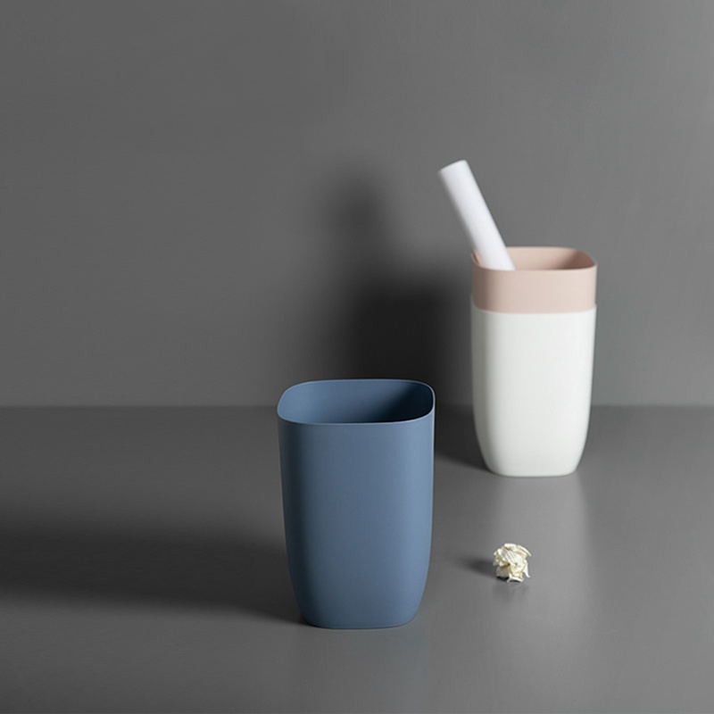 Thùng Đựng Rác Nhỏ Bằng Nhựa Màu Hồng Hiện Đại Cho Nhà Tắm / Phòng Khách / Phòng Ngủ