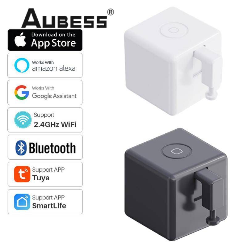 Công tắc AUBESS Tuya Robot Fingerbot Plus thông minh bluetooth wifi với nút bấm và điều khiển bằng giọng nói