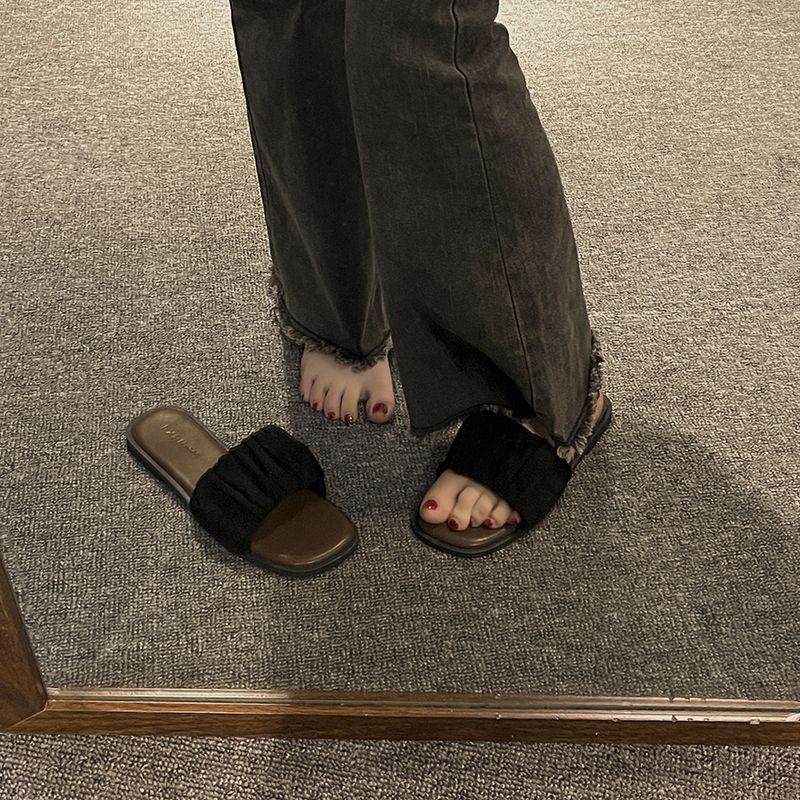 Dép Sandal Đế Bằng Cao Cấp Thời Trang Theo Phong Cách Pháp Cho Nữ