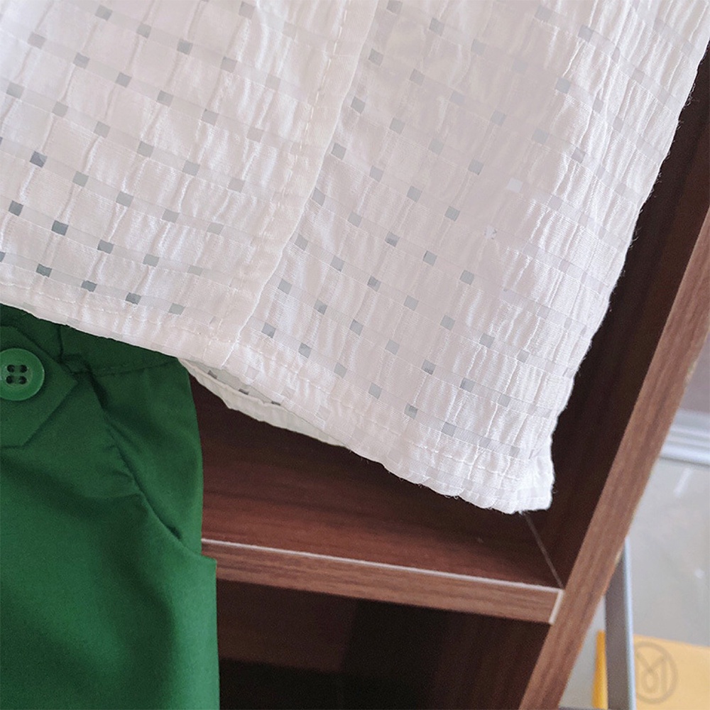 BEAR LEADER Bộ Áo Thun Tay Ngắn Phối Bèo + Quần Short Thời Trang Mùa Hè 2023 Cho Bé Gái