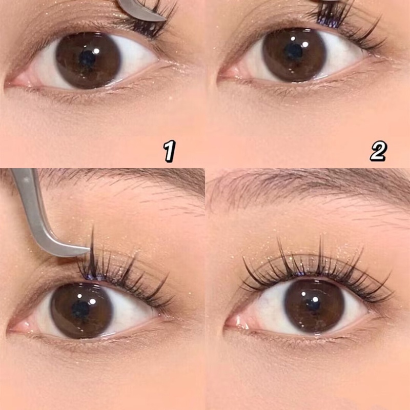 Glamcolour Lông Mi Giả 3 Hàng 5 Hàng Tự Dính Hình Phù Thủy Hoang Dã Lười