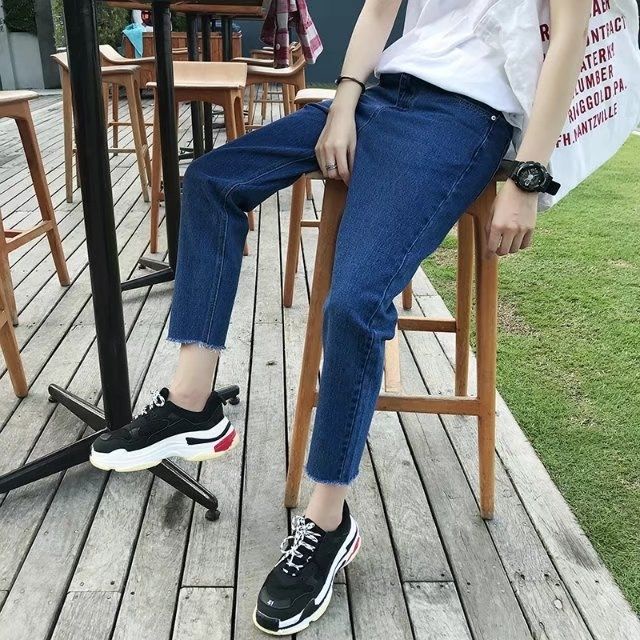 Quần Jean Dài Dáng Ôm Phong Cách Hong Kong Thời Trang Xuân Hè Cho Nam Plus Size