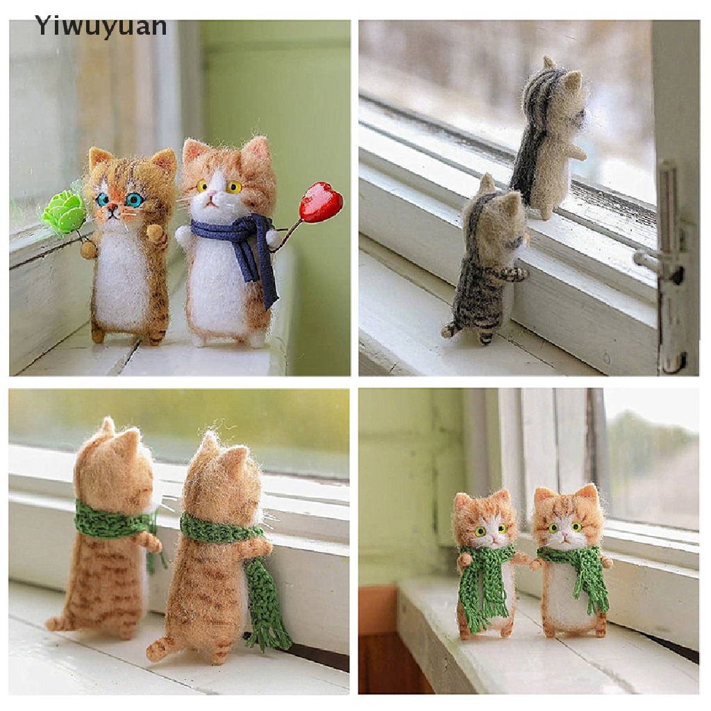 < Yiwuyuan > Đồ Chơi Mèo Nhồi Bông Bằng Vải Nỉ Thủ Công Dễ Thương Không Cần Hoàn Thiện