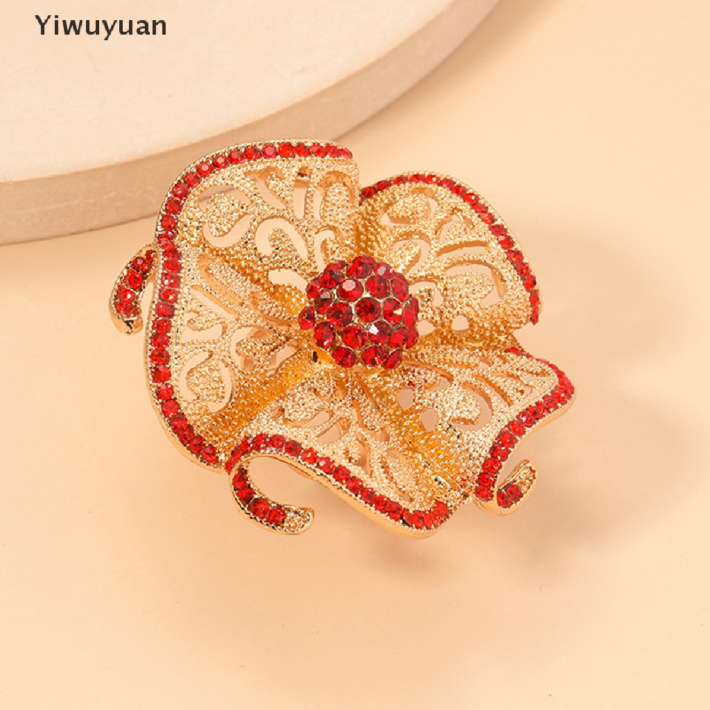 &lt; Yiwuyuan &gt; Nhẫn Đính Đá Zircon Hình Hoa Lớn Màu Vàng Đồng Cổ Điển Ấn Độ Có Thể Điều Chỉnh Quà Tặng Cho Nữ