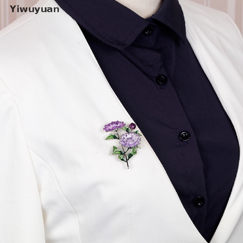 &lt; Yiwuyuan &gt; Trâm Cài Áo Sơ Mi Hình Hoa Cúc Tráng Men Cho Đám Cưới Quà Tặng Đang