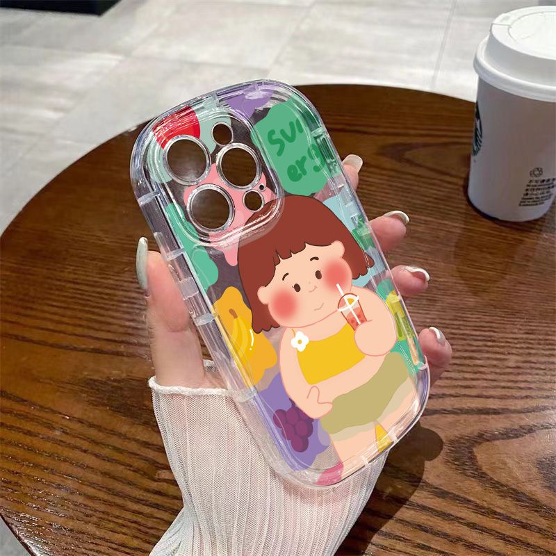 ✅Ốp Điện Thoại Mềm Trong Suốt Chống Sốc Hình Cô Gái Uống Trà Sữa Cho Iphone 8p xr11promax 12iPhone14 13 / xs7 CTTA