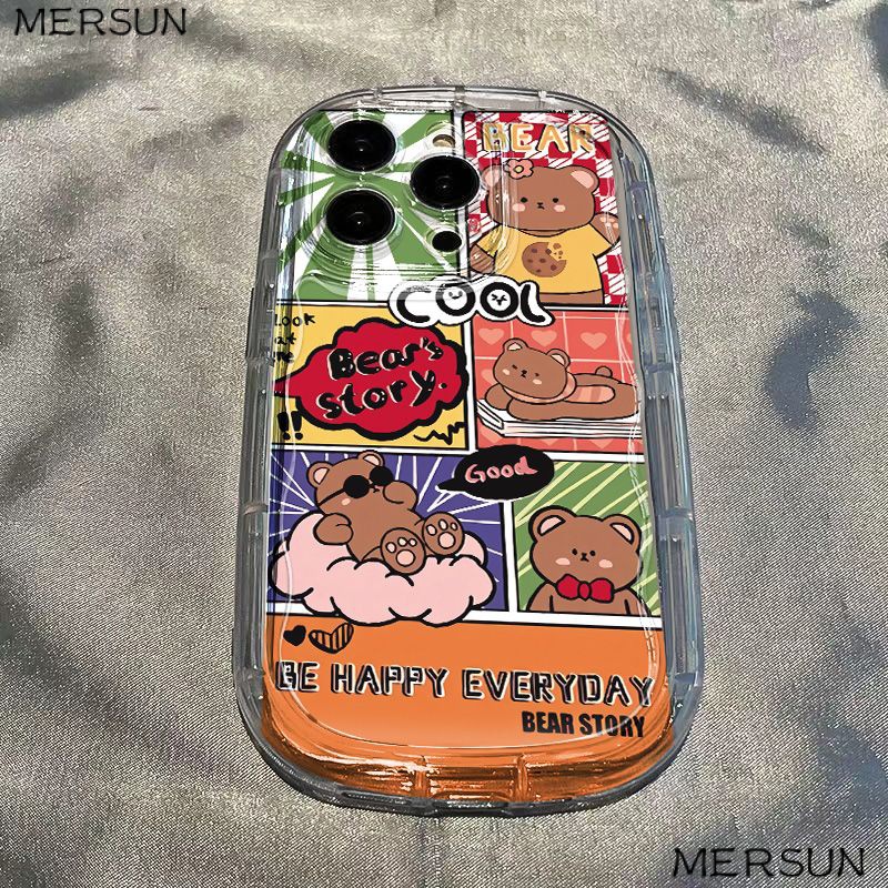 ✅Ốp Điện Thoại Mềm Trong Suốt Chống Sốc Hình Gấu Hir Cho Iphone 12 / day 12 / 11xs / promax 8p 13 / 14 7 xr