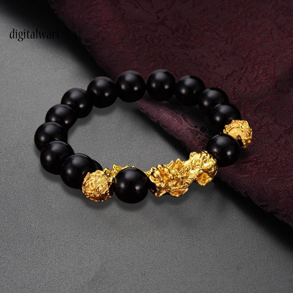 Kỹ Thuật Số| Vòng Tay Chuỗi Hạt Đá Obsidian Nhân Tạo Đơn Giản Thời Trang Unisex