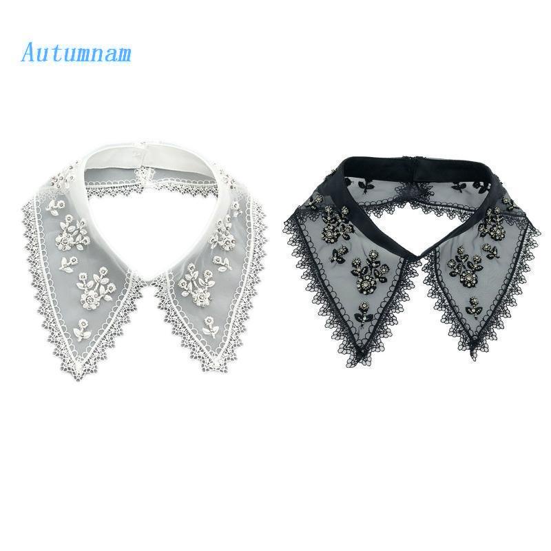 Cổ Áo Rời Giả Hai Lớp Họa Tiết Hoa Thời Trang Hàn Quốc Cho Nữ