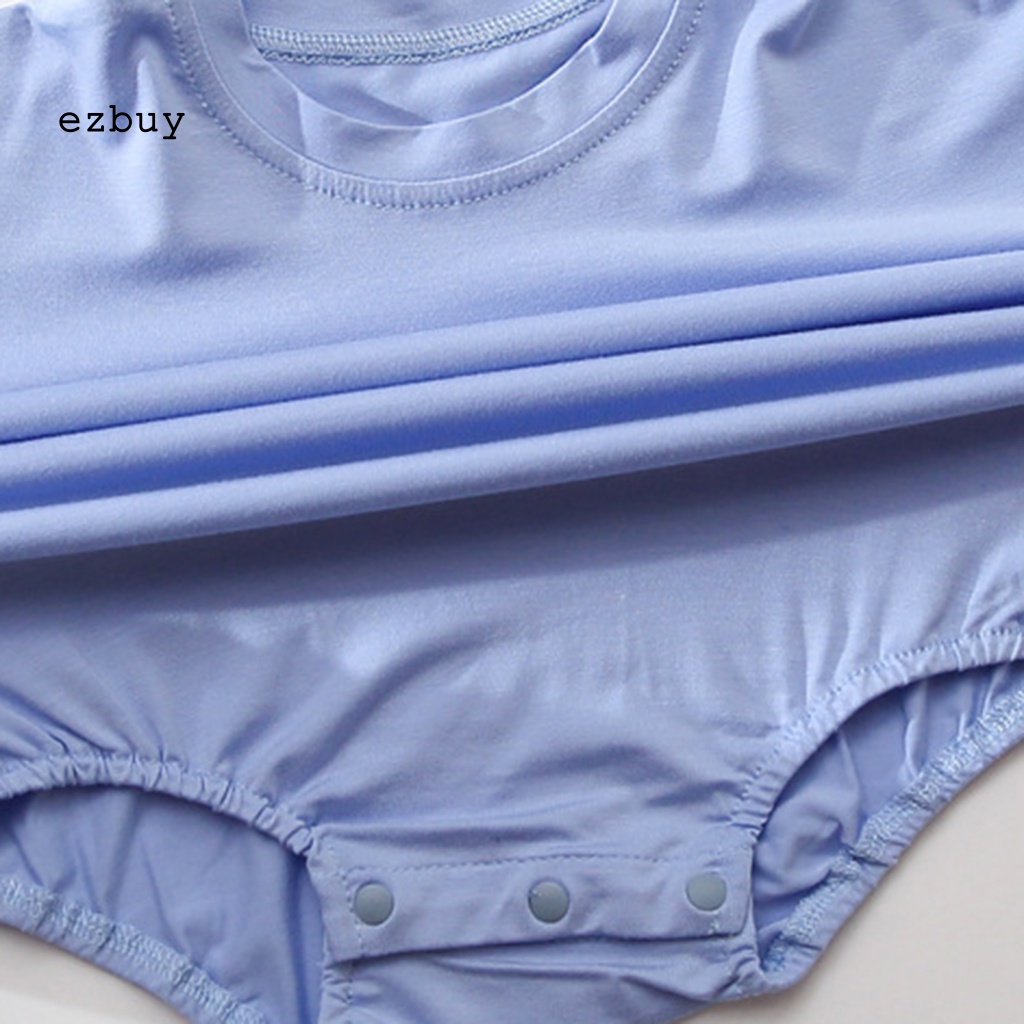 Bộ Đồ Ngủ Liền Thân Tay Ngắn Màu Trơn Thoáng Khí Thân Thiện Với Làn Da Dành Cho Bé Sơ Sinh