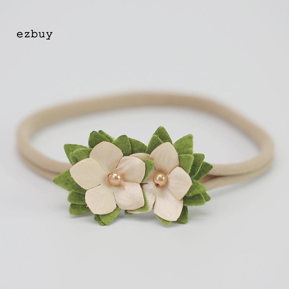 Set 3 Băng Đô Hoa Đính Ngọc Trai Giả Co Giãn Cho Bé Gái Chụp Ảnh