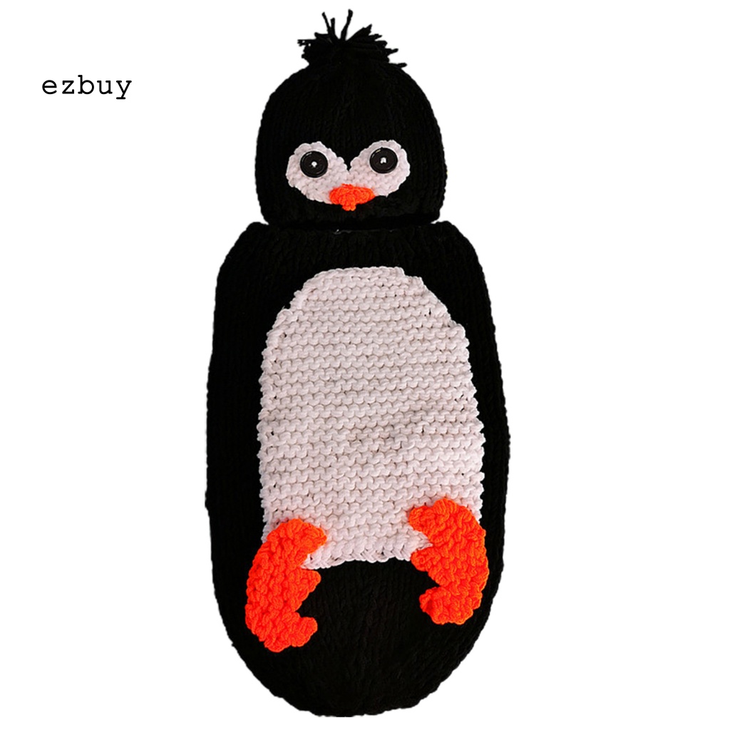 Bộ Đồ Quấn Em Bé Sơ Sinh In Họa Tiết Chim Cánh Cụt Đa Năng Dùng Làm Đạo Cụ Chụp Ảnh