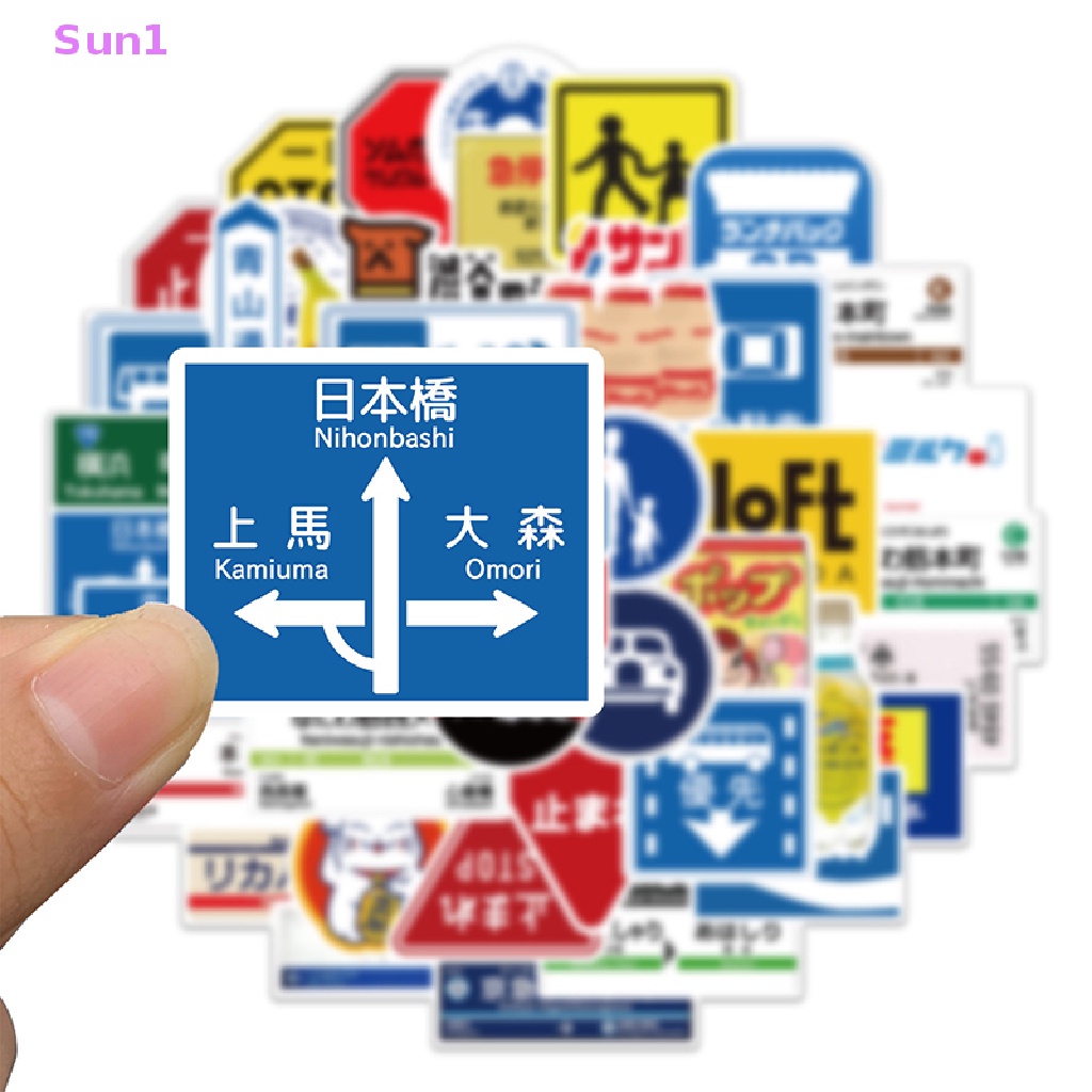 Set 50 Miếng Dán Cảnh Báo In Họa Tiết Graffiti Nhật Bản Trang Trí Đa Ứng Dụng