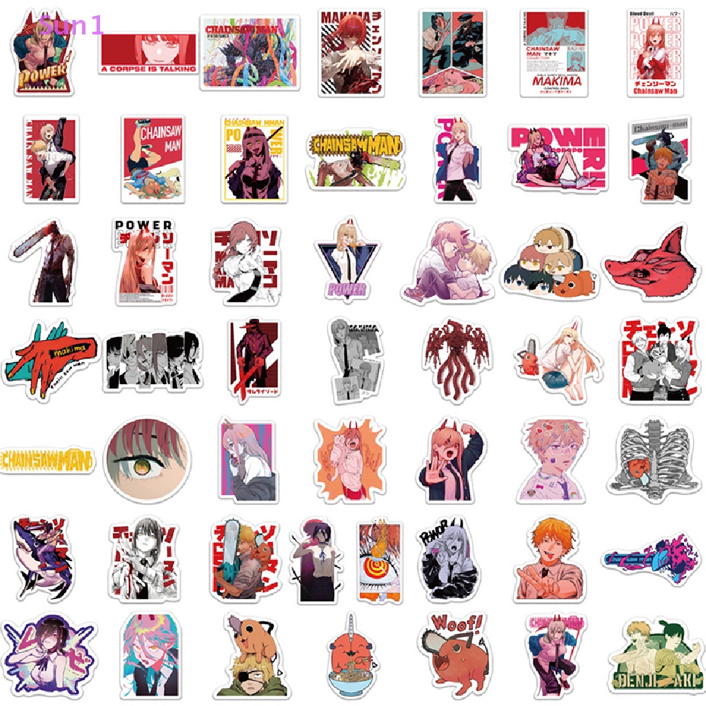 Set 50 Miếng Dán Hoạt Hình Trang Trí Laptop / Điện Thoại / Ván Trượt