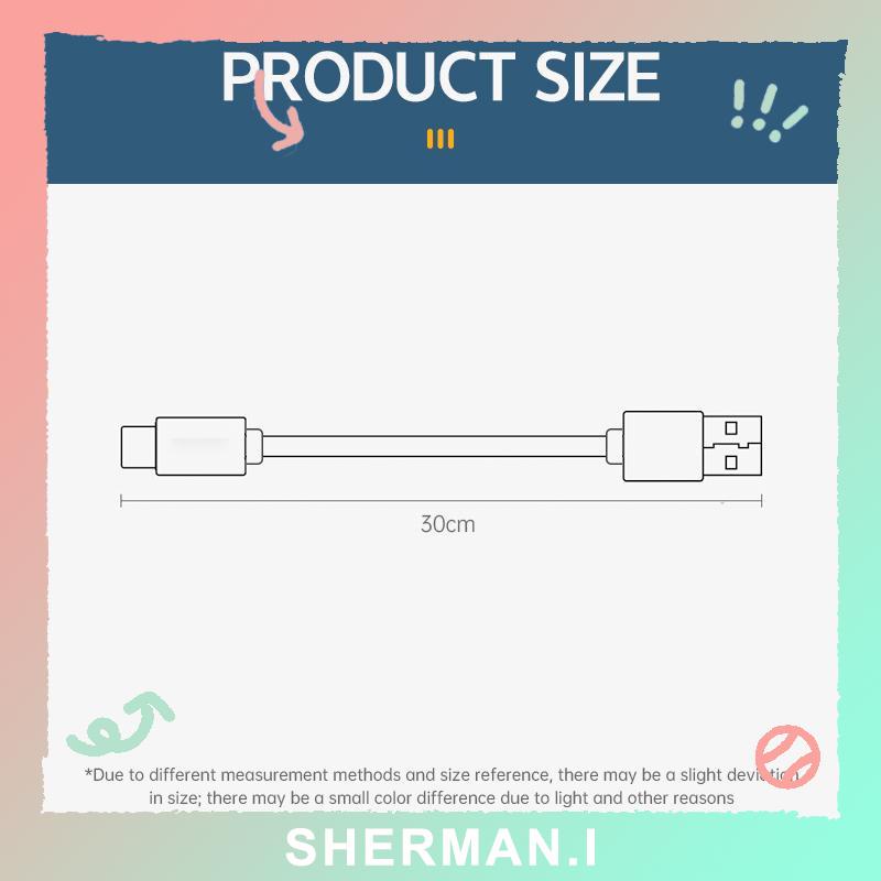 2A Dây Cáp Sạc Nhanh USB Type-C 30cm Cho điện thoại OPPO/VIVO/Huawei/XiaoMi-SN