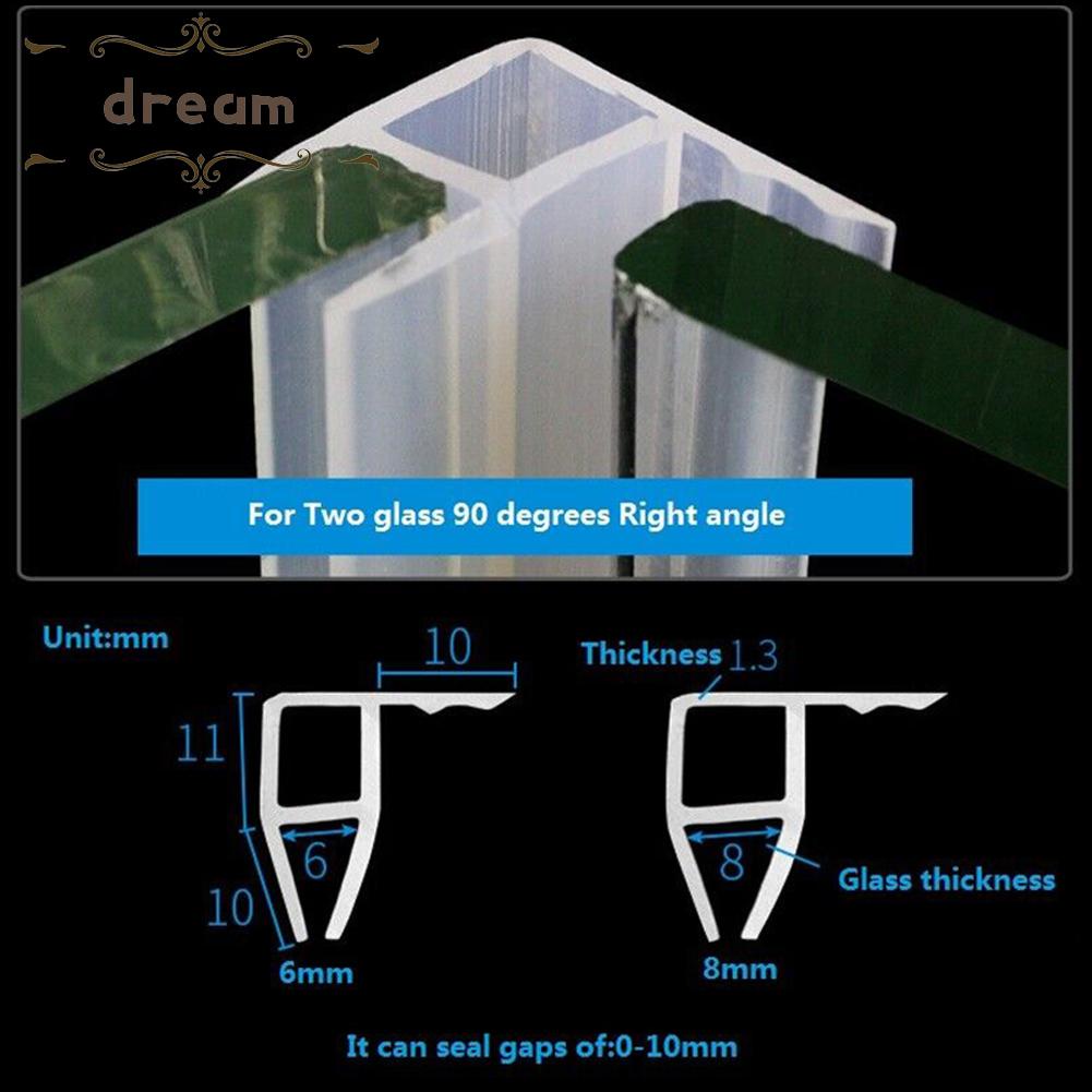 【DREAMLIFE】1X Sealing Strip For Shower Room, For Glass Bottom Windproof And Water Retaining