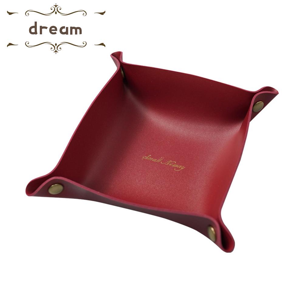 【DREAMLIFE】Living Rooms Leather Storage Box Firm Leather Smooth Surface Storage Box