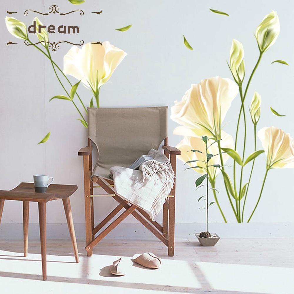 【DREAMLIFE】Wall Sticker DIY Adhesive Art Bedroom Decal Decor Home Lily Living room