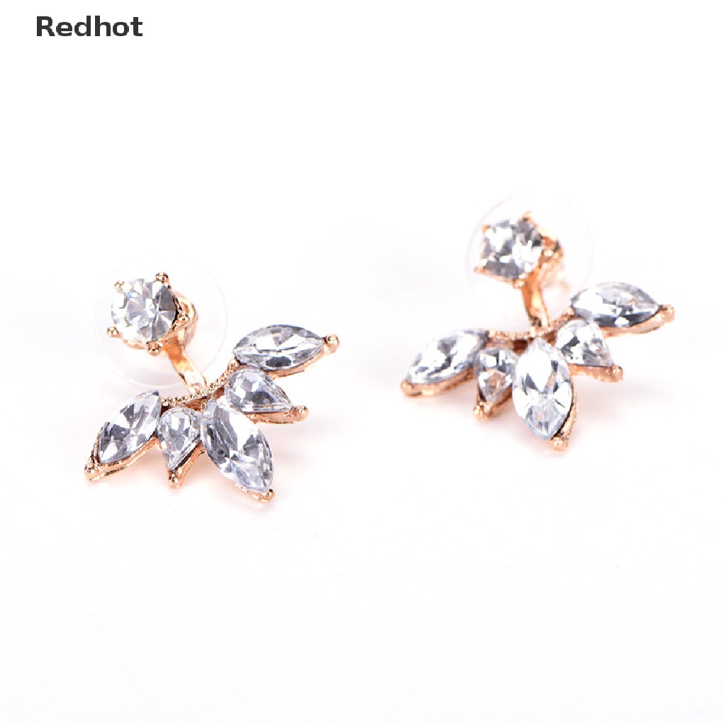 &lt; Redhot &gt; Bán Chạy Hoa Tai Hình Lá Đính Đá Thời Trang Dành Cho Nữ
