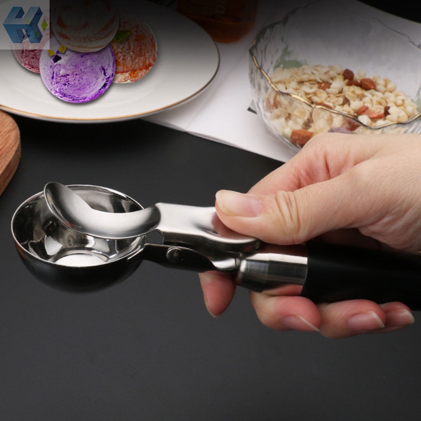 Muỗng Múc Kem / Đồ Uống Bằng Thép Không Gỉ Với Tay Cầm Bằng Nhựa Tiện