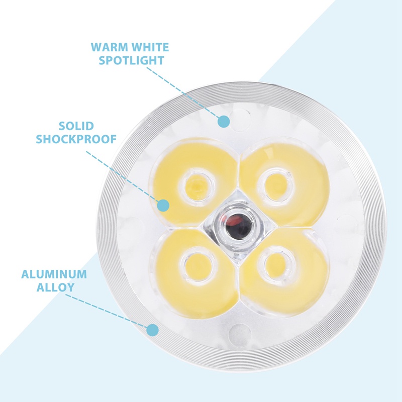 Bóng Đèn LED Ánh Sáng Trắng Ấm 4 * 1W GU5.3 MR16 12V